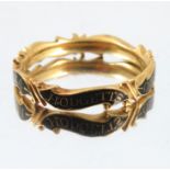 An 18th century gold mourning ring, with indistinc