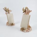 A pair of Royal Worcester menu cards, dated 1889,