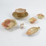 A collection of Royal Worcester blush ivory and sh