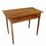 An oak side table, of rectangular form, fitted wit
