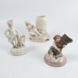Three Royal Worcester spill holders, comprising a