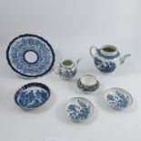 A collection of 18th century Royal Worcester blue