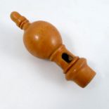 A treen whistle, of turned form, length 5.25ins