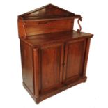 A 19th century rosewood chiffonier, with a shelved