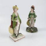 Two 19th century Staffordshire pearlware figures,