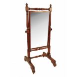 A 19th century mahogany cheval mirror, of rectangu