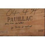2002 Pauillac, (Ulysse Cazabonne), 12 bottle case