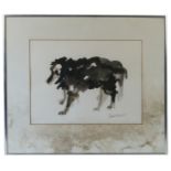 Ishbel McWhirter, watercolour, black dog, 12ins x