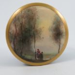 A Royal Worcester cylindrical box and cover, the l
