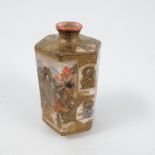 A Satsuma pottery vase, of hexagonal form, decorat