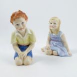 A very rare pair of Royal Worcester figures, Punch