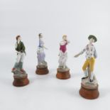 A set of four Royal Worcester Fontainbleau figures