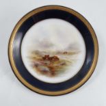 A Royal Worcester plate, decorated with Highland c