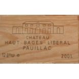 2001 Chateau Haut-Bages-Liberal, Pauillac, 12 bott