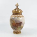A Royal Worcester crown top pot pourri, with inner