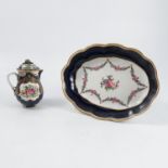 A 19th century miniature covered jug, decorated wi