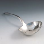 A Victorian silver fiddle pattern soup ladle, engraved with an initial, London 1845, weight 9oz