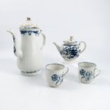 A first period Worcester porcelain coffee pot, wit