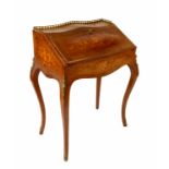 A Victorian style bureau de dame, with cross bandi