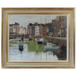 John Yardley, oil on canvas, inner harbour at Honf