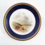 A Royal Worcester plate, decorated with Highland c