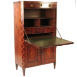A 19th century secretaire abattant, fitted with a