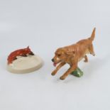 A Royal Worcester model, of a Golden Retriever run