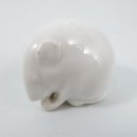 A Royal Worcester netsuke, of a white mouse, dated
