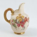A Royal Worcester blush ivory flat back jug, decor