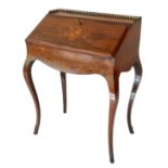 A 19th century bureau de dame, with galleried top