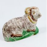 A Staffordshire pottery model of a ram, Ralph Wood