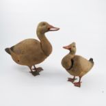 Two Vintage clockwork nodding models, of ducks wit