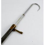 A Hardy Bros. Ltd metal telescopic fishing gaff, with brass mounts