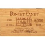 2003 Chateau Pontet-Canet, Paulillac, 12 bottle ca