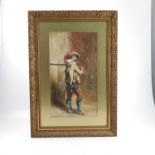 Reg H Austin, watercolour, Musketeer, after J. le Meissonier, 18ins x 10ins