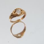 A diamond single stone ring, 18 carat gold, Birmin