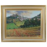Lionel Aggett, oil on canvas, poppy fields in the