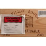 2003 Le Pavillon rouge de Chateau Margaux, 12 bottle case