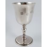 A silver goblet, engraved with the City of Worcest