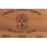 2000 Chateau Langoa Barton, St Julien, 12 bottle case