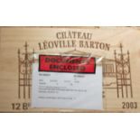 2003 Chateau Leoville Barton, St Julien, 12 bottle