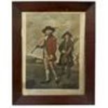 Two 19th century English prints, in rosewood frames, Captain George Farmer and the Society of