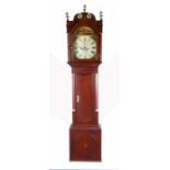 A 19th century oak long case clock by Savage of Shrewsbury, with arched painted dial, second hand