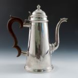 A silver coffee pot, of plain tapering form, London 1930, maker Carrington & Co., weight 24oz all