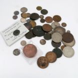 A collection of coins, to include an Edinburgh Half Penny, Britannia coins, pennies, shillings, etc