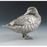 A silver model, of a duck, London 1992, maker R.C, weight 17oz, height 4.25insCondition Report: Good