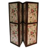 Two Victorian four fold screens, 31ins x 24.5ins