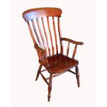 A 19th century lathe back Windsor armchair