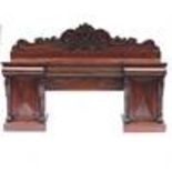 A 19th century mahogany pedestal breakfront sidebo