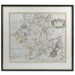 An Antique hand coloured map, of Worcestershire by Morden, 14.5ins x 16.5ins, together with a